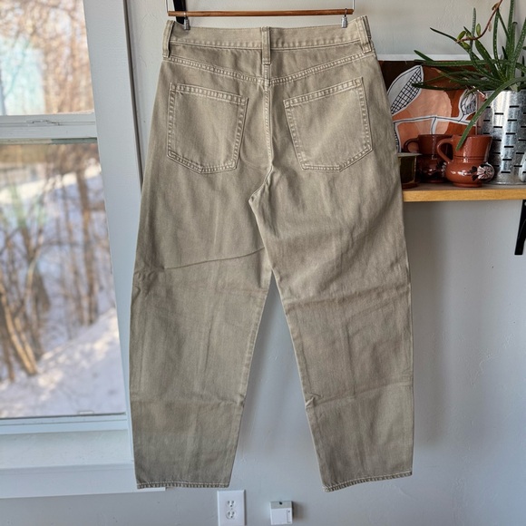 GAP Khaki Tan High Rise Seamed Barrel Pants Size 28 NEW - Picture 7 of 12